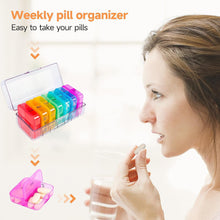 Weekly 7 Day Rainbow Color Pill Organizer Box